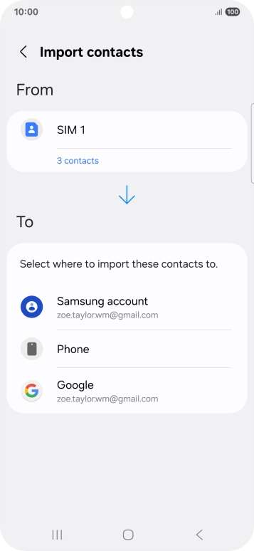 Press the required Google account.