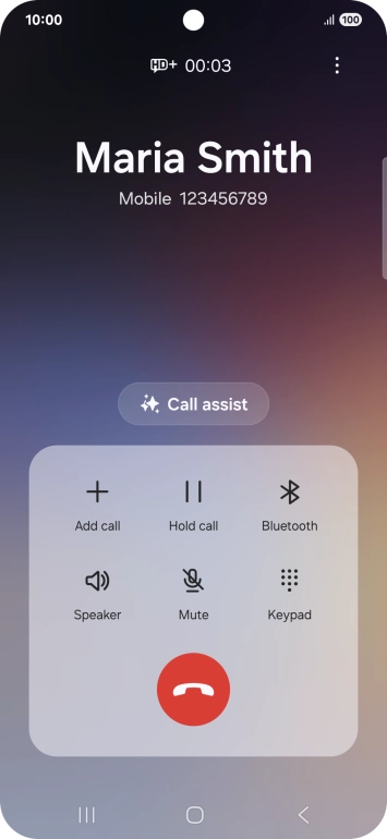 Press Call assist during a call.