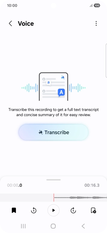 Press Transcribe and wait for the transcription.