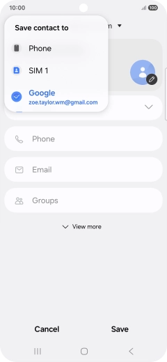 Press the required Google account.