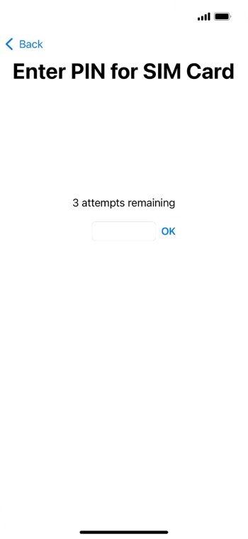 If your SIM is locked, key in your PIN and press OK. The default PIN is 1111.