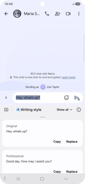Press the drop down list.