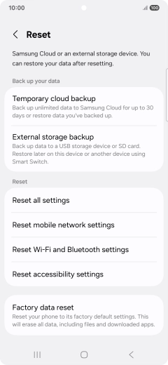 Press Factory data reset.