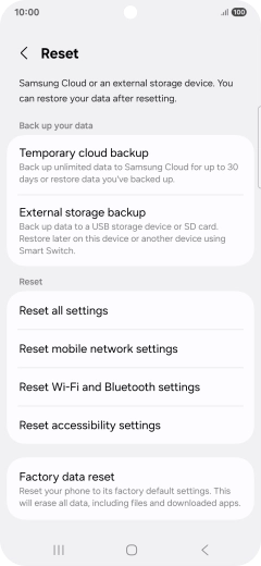 Press Factory data reset.
