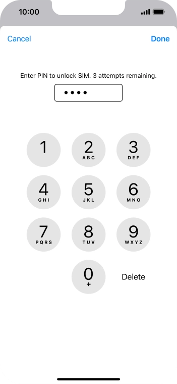 Key in your PIN and press Done. The default PIN is 1111.