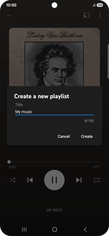Key in a name for the playlist and press Create.