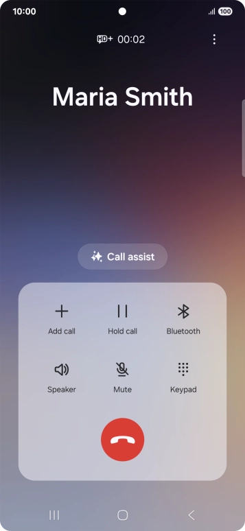 Press Call assist during a call.