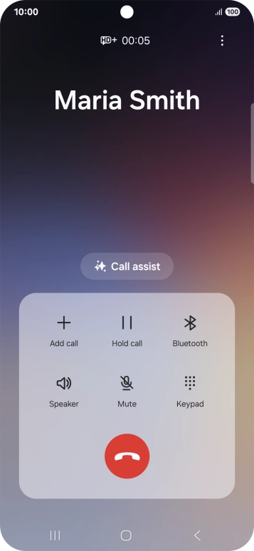 Press Call assist during a call.