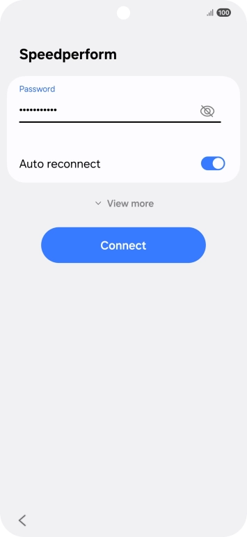 Key in the password for the Wi-Fi network and press Connect.
