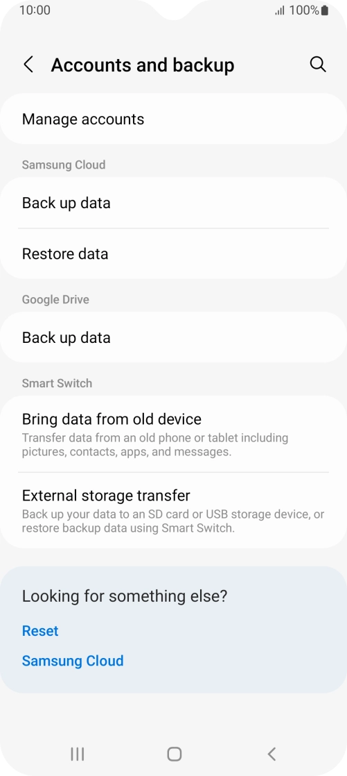 Press Manage accounts.
