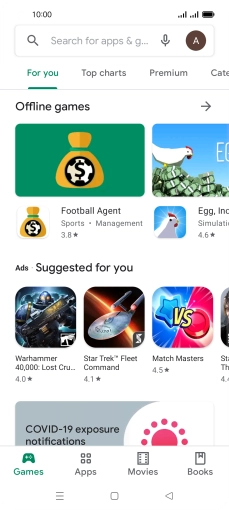 Press the search field.