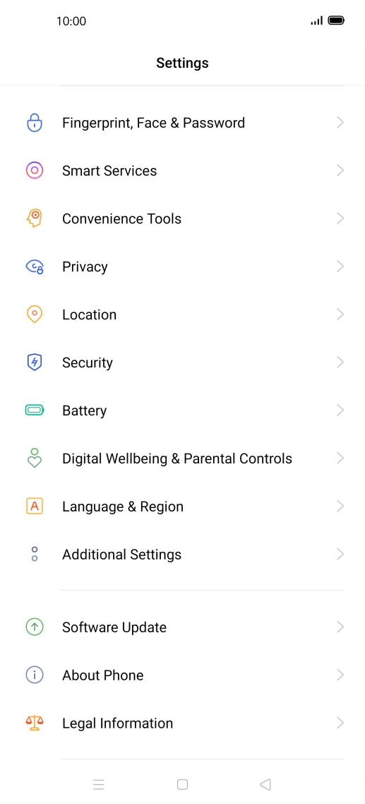 Press Fingerprint, Face & Password.