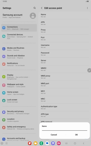 Key in EE Internet and press OK.