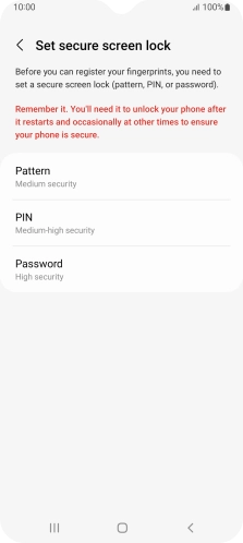 Press the required phone lock code and follow the instructions on the screen to create an additional phone lock code.