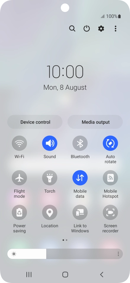 Press the settings icon.