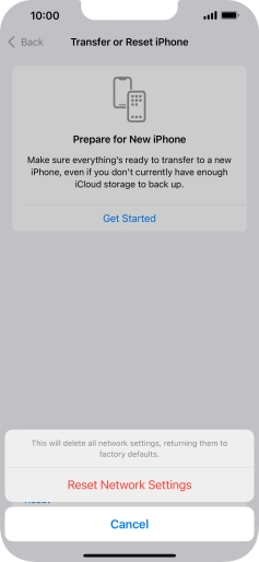 Press Reset Network Settings.