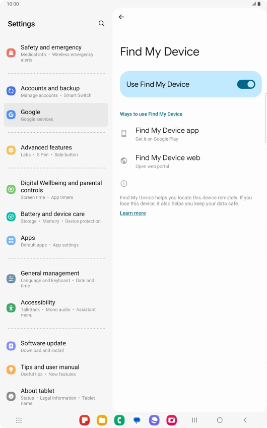 Press the Home key to return to the home screen.