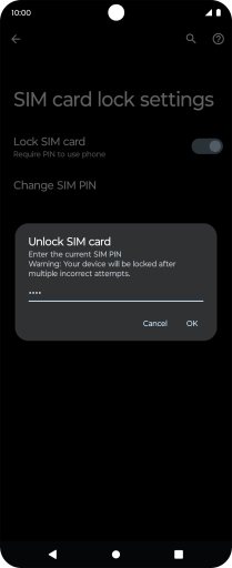 Key in your PIN and press OK. The default PIN is 1111.