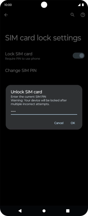 Key in your PIN and press OK. The default PIN is 1111.