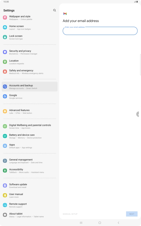 Press the field below 