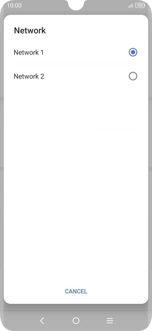 Press the required network.