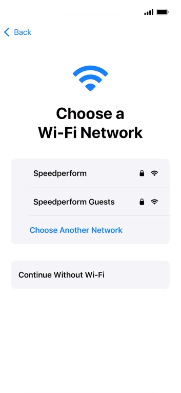 Press the required Wi-Fi network.