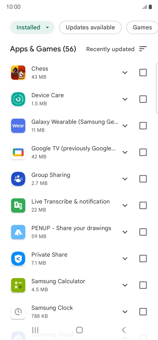 Press the required app.