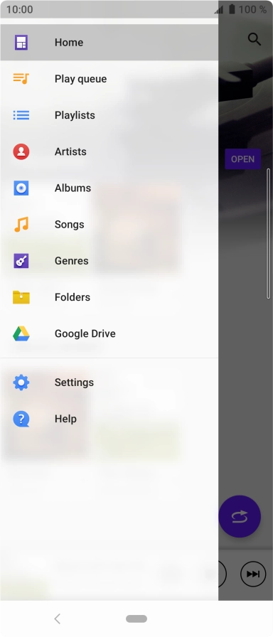 Press the required category and go to the required audio file.
