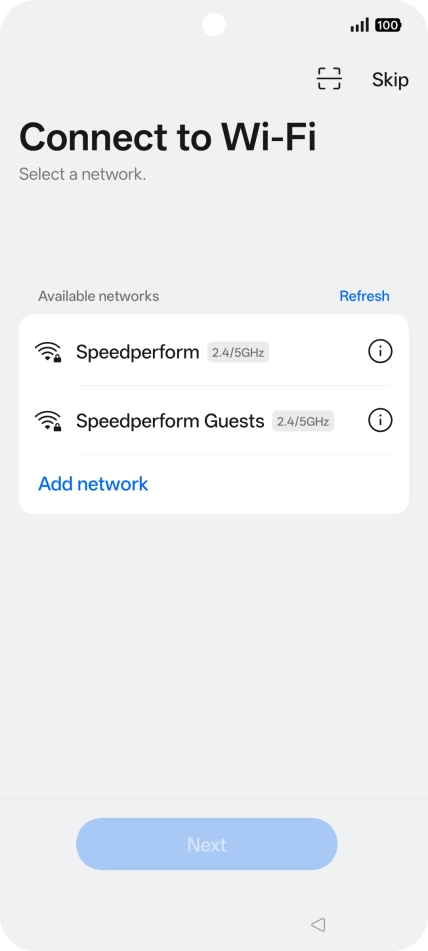 Press the required Wi-Fi network.