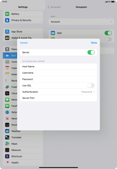 Press the indicator next to 
