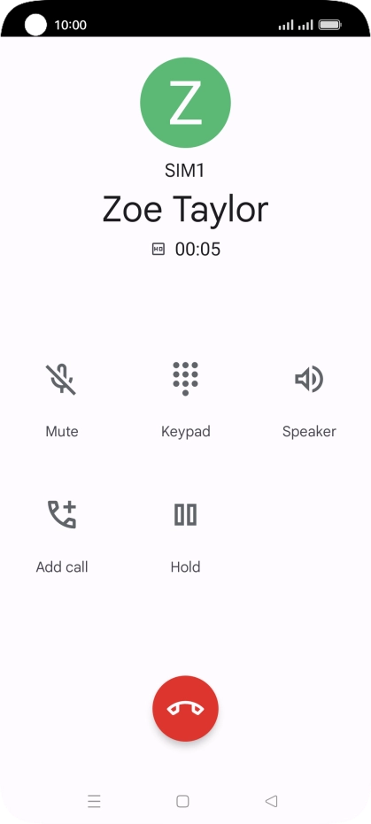 Press the end call icon.
