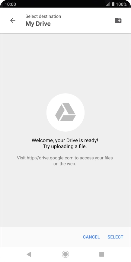 To create a new folder, press the new folder icon and follow the instructions on the screen to create a new folder.