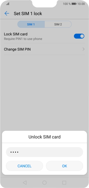Key in your PIN and press OK. The default PIN is 1111.