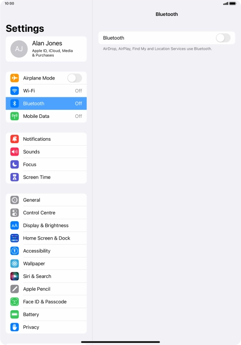 Press the indicator next to 