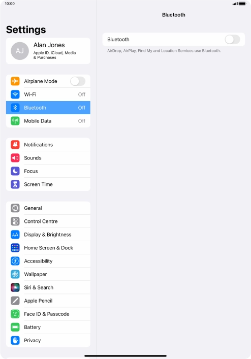 Press the indicator next to 