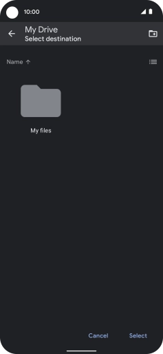 To create a new folder, press the new folder icon and follow the instructions on the screen to create a new folder.