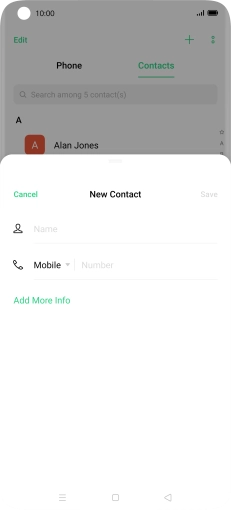Press Name and key in the required name.