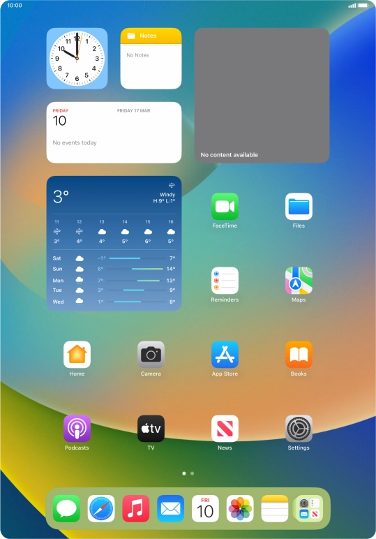 Slide your finger downwards starting from the top right side of the screen.