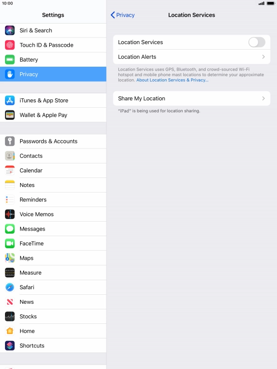 Press the indicator next to 