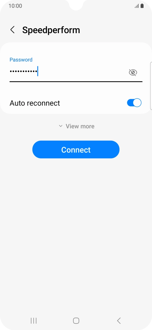 Key in the password for the Wi-Fi network and press Connect.