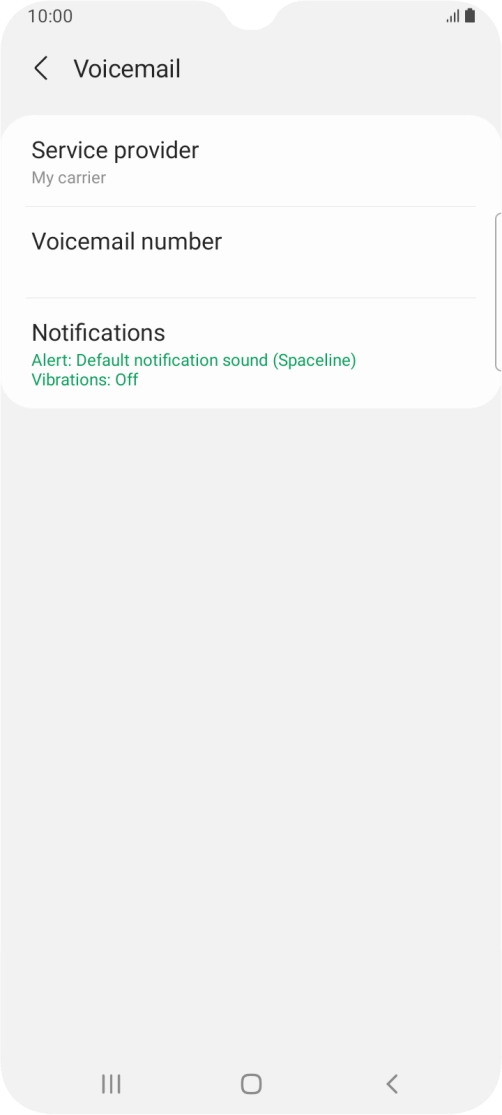 Press Voicemail number.