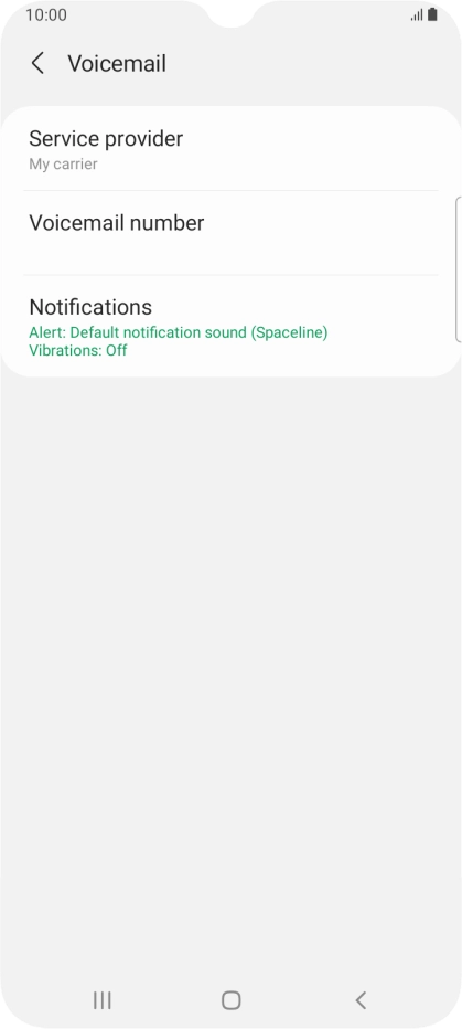 Press Voicemail number.