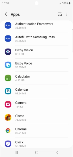 Press the required app.