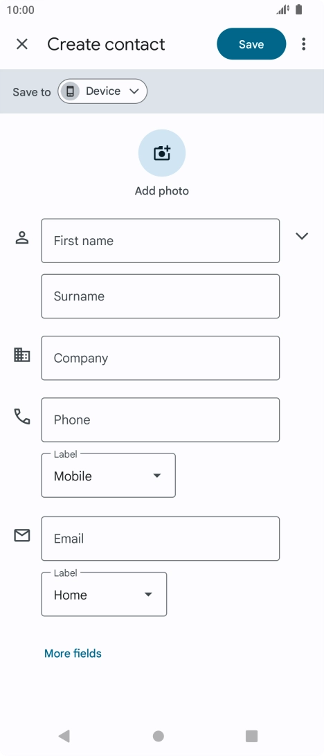 Press First name and key in the required first name.