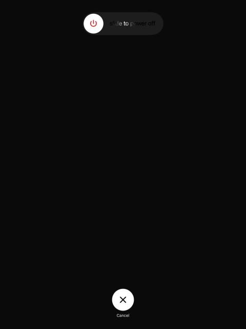 Press and drag the power off icon right.