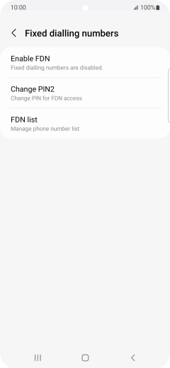 Press Enable FDN.