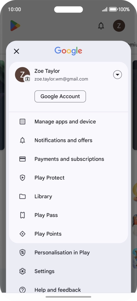 Press Manage apps and device.