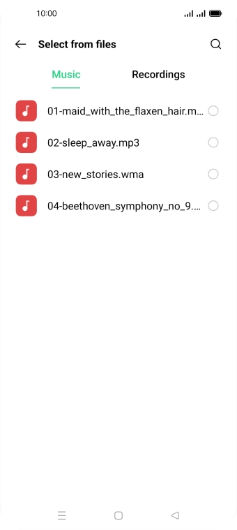 Press the required ring tones to hear them.