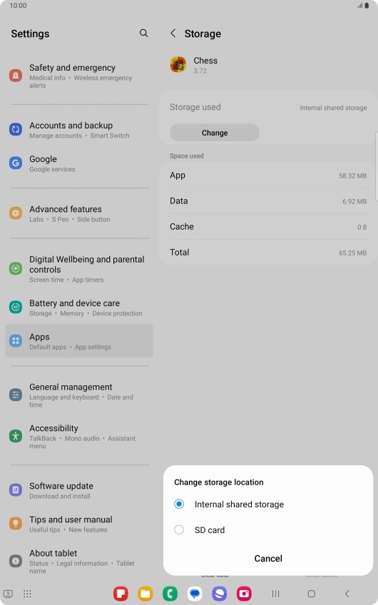 Press the name of the memory card.