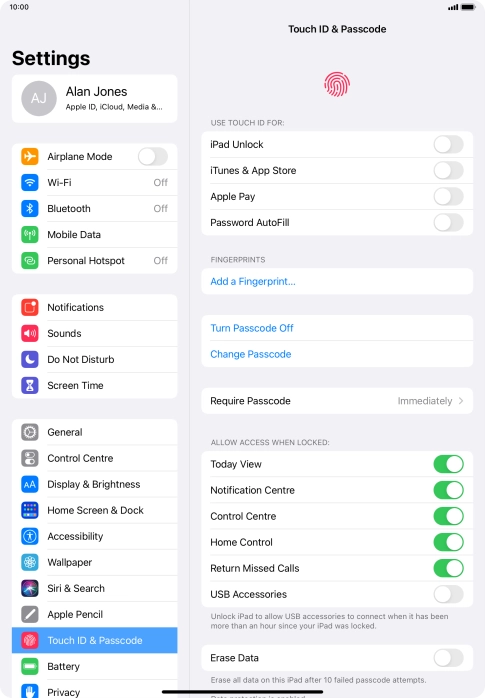 Press the indicator next to 